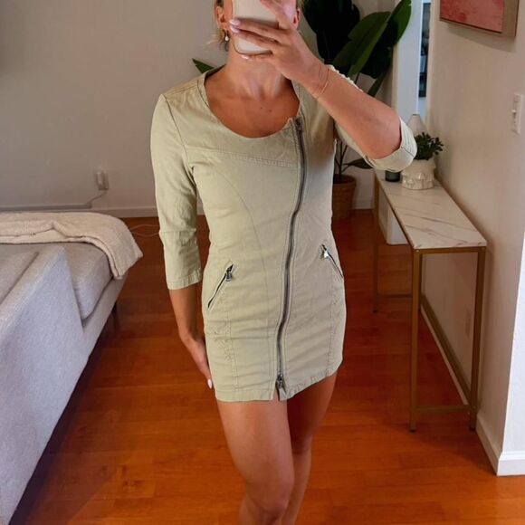 Diesel Dresses & Skirts - cream and tan mini zip